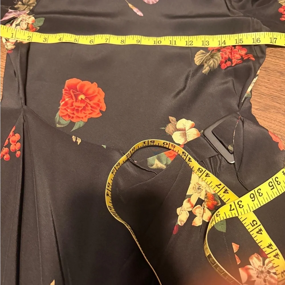 Liz Claiborne Black Dress with Red Floral Design - Picture 5 of 6